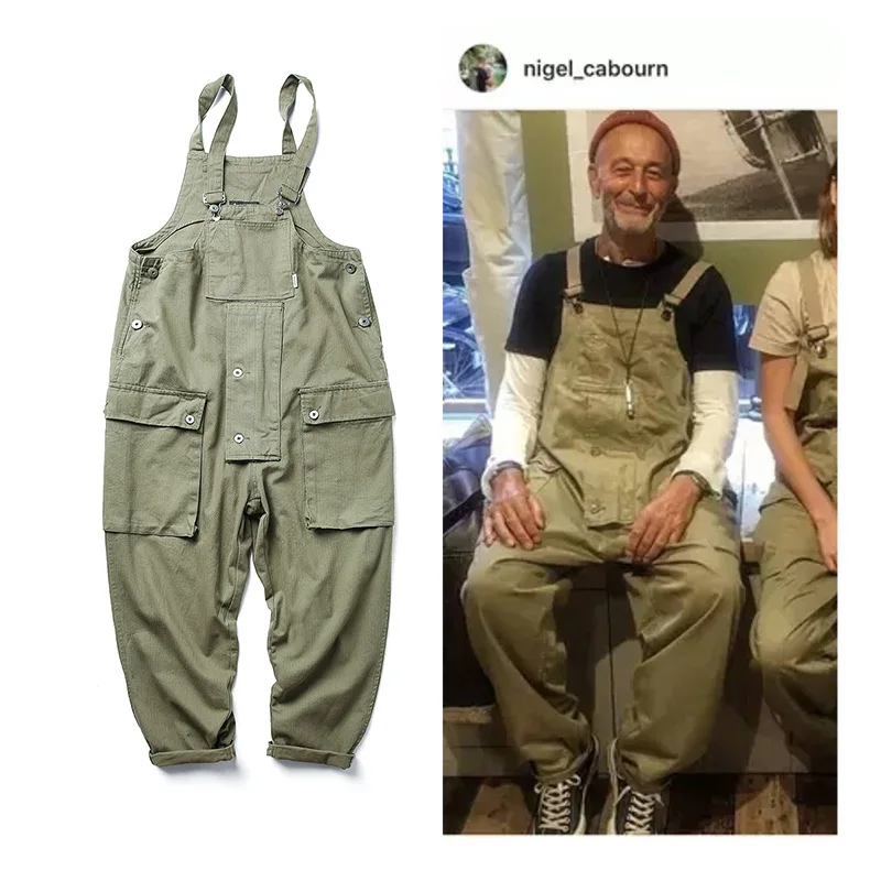 

Multi-Pocket Bib Overalls Men Hip Hop Streetwear Cargo Work Pants Coveralls Men's Casual Loose Pant Bib Trousers