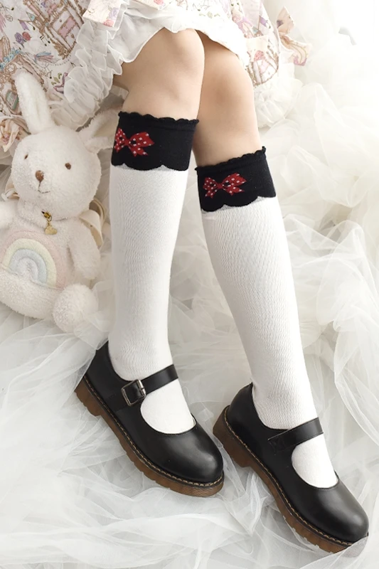 JK uniforma kolejní styl sladké a líbezný lolita lolita děvče luk úplet bavlna ponožky a koleno ponožky barva párování grafu lýtko ponožky