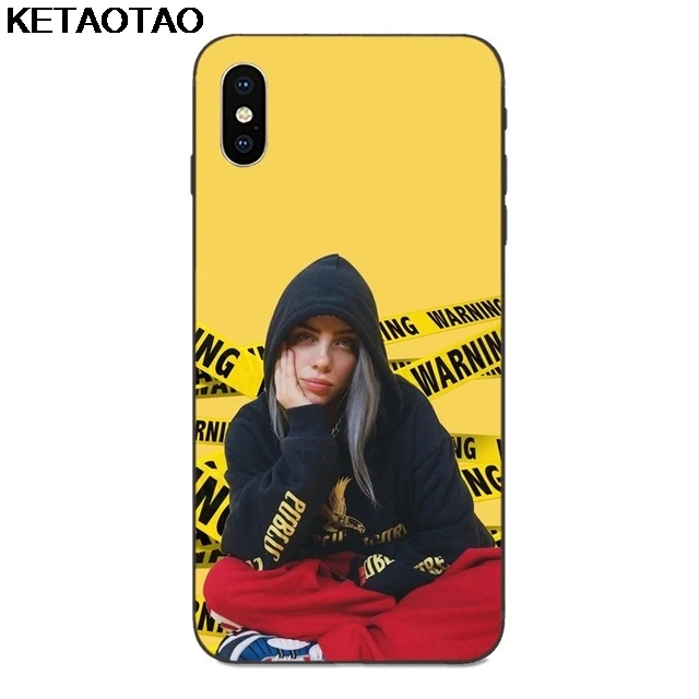 Черный KETAOTAO горячий певец Billie Eilish чехол для телефона s для iPhone 4S SE 5C 5S 6S 7 8 Plus X XS XR 11 Pro Чехол Мягкий ТПУ резиновый силиконовый - Цвет: Черный