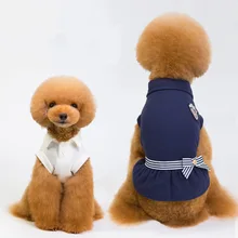 Весенне-летняя одежда для отдыха; Одежда для собак; дышащая и стильная куртка с отворотом и бантом; футболка; одежда для маленьких собак