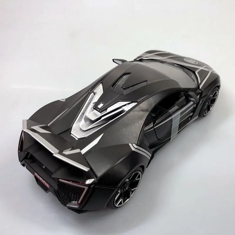 JADA 1/24 масштаб Голливуд аттракционы модель автомобиля LYKAN HYPERSPORT Черная пантера литая под давлением металлическая модель автомобиля игрушка для коллекции, подарок, дети