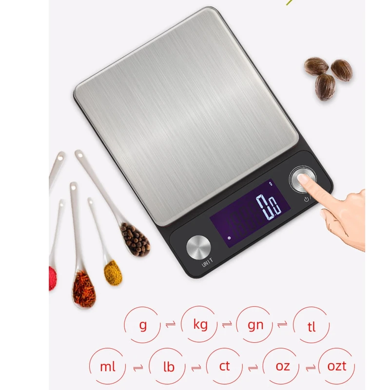 

High Precision Kitchen Scale 0.1G Multi-Function Baking Electronic Scale Digital Kitchen Stainless Steel Scale Cooking Tools