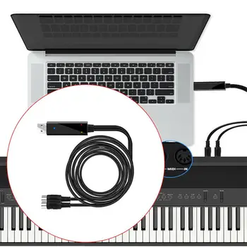 

2020 New Electric Piano Drum Guitar Input Output Keyboard PC Converter Cable Music Adapter 2 Meters Editing Recording USB To Mid