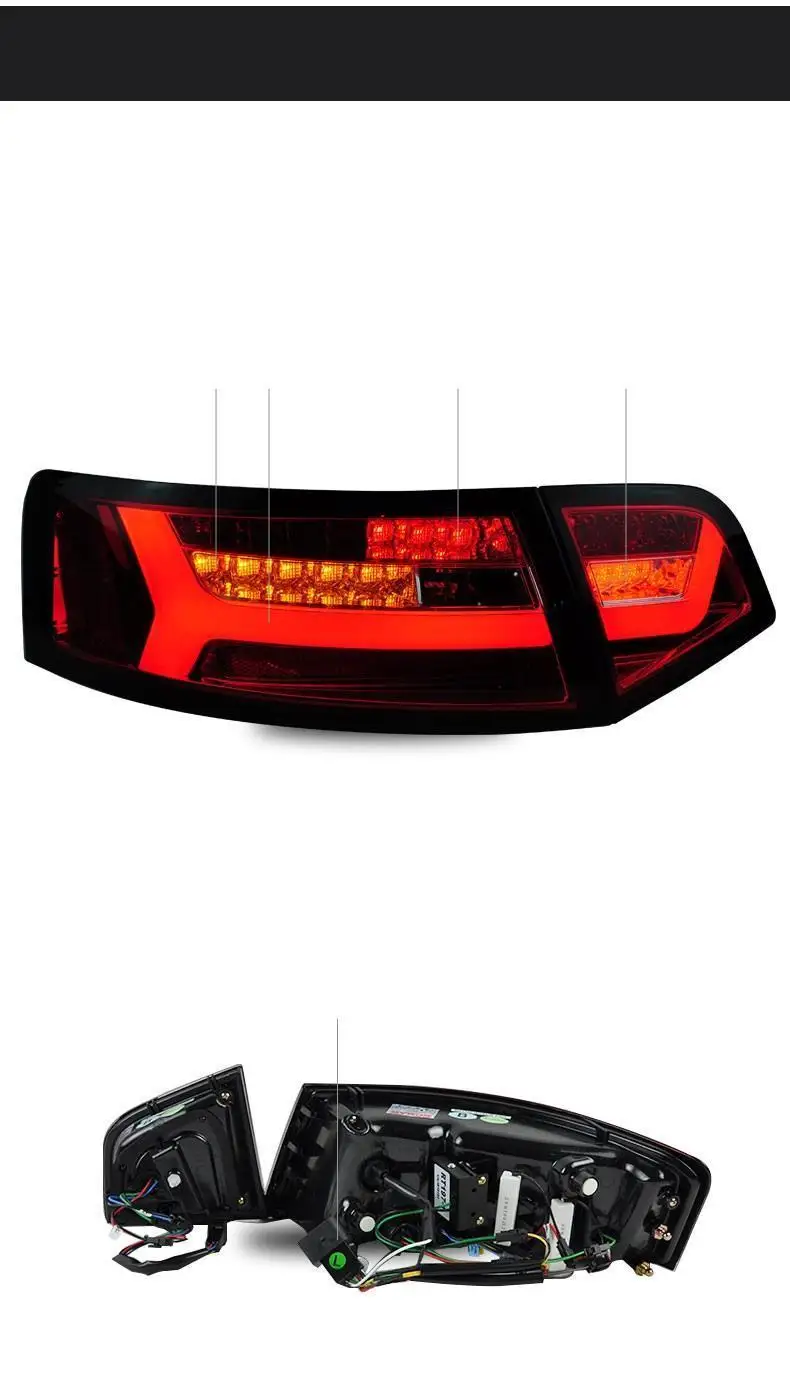 Внешний Luces Para Automovil Стайлинг Drl светодиодные Автомобильные дневные ходовые фары Задние Автомобильные фары в сборе 09 10 11 для Audi A6L