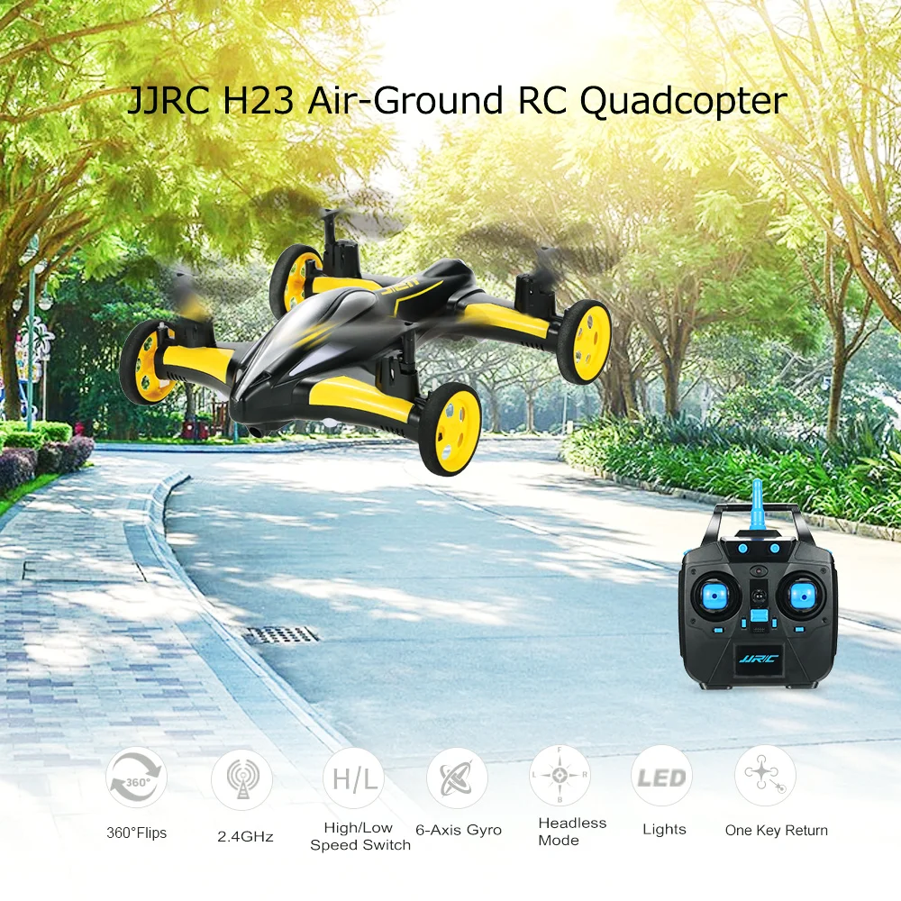 JJR/C JJRC H23 2,4G 4CH 6-Axis Gyro воздух земля летающий автомобиль RC Quadcopter RTF с 3D флип один ключ возврата режим самолета