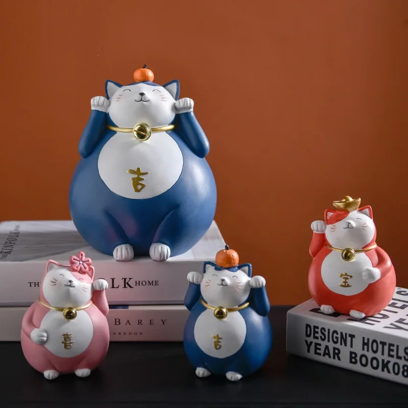 Японский творческий Maneki Neko Статуэтка Фортуна статуя кота Смола ремесло украшения для гостиной дома оформление R3857