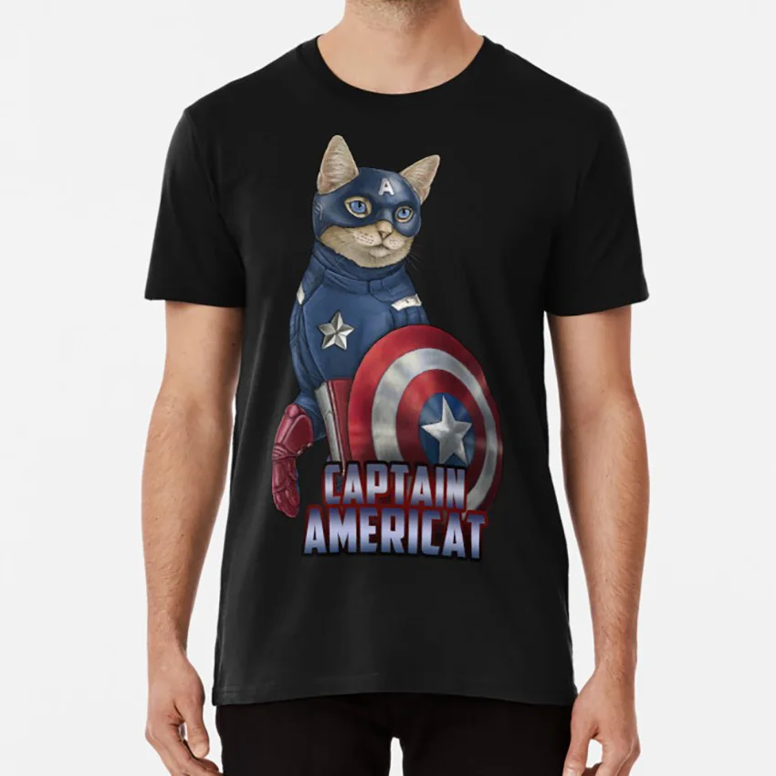 Капитан Америка футболка steve rogers кошка кошки кепки catvengers star| |