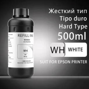 500ml WHITE Led UV Ink Universal UV LED Ink for Flatbed Printer 3D Compatible for Epson 1390 1400 1410 L800 R290 R330
