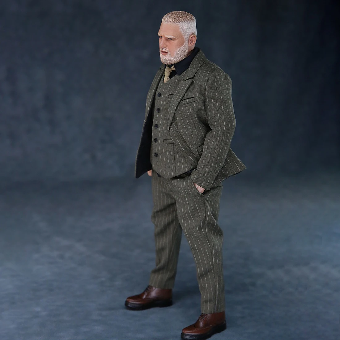 1/6 30 см фигурка Реалистичная голова скульптура DIY толстый мужской босс модель образовательный Рождественский подарок на день рождения-серый костюм/черный костюм