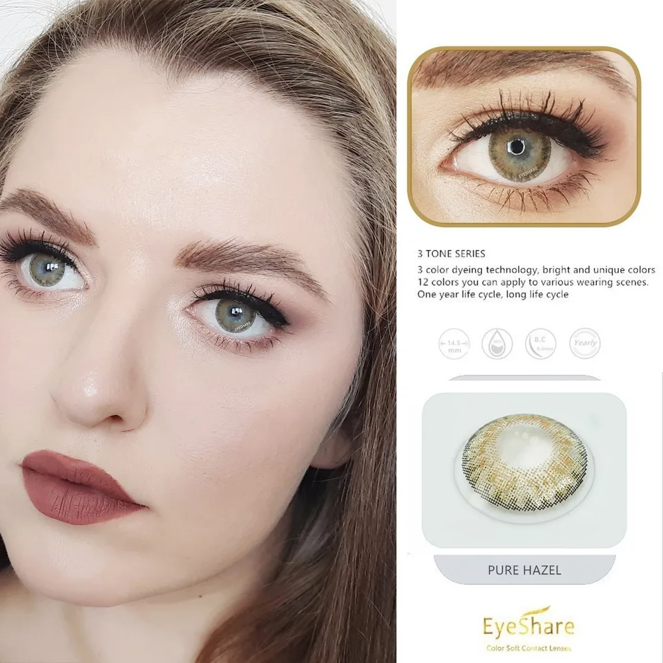 Eyeshare 1 Paar 3 Ton Kosmetische Brillante Farbige Kontaktlinsen Jahres Verwenden Kosmetische Kontakte Fur Augen Schone Schuler Null Aliexpress