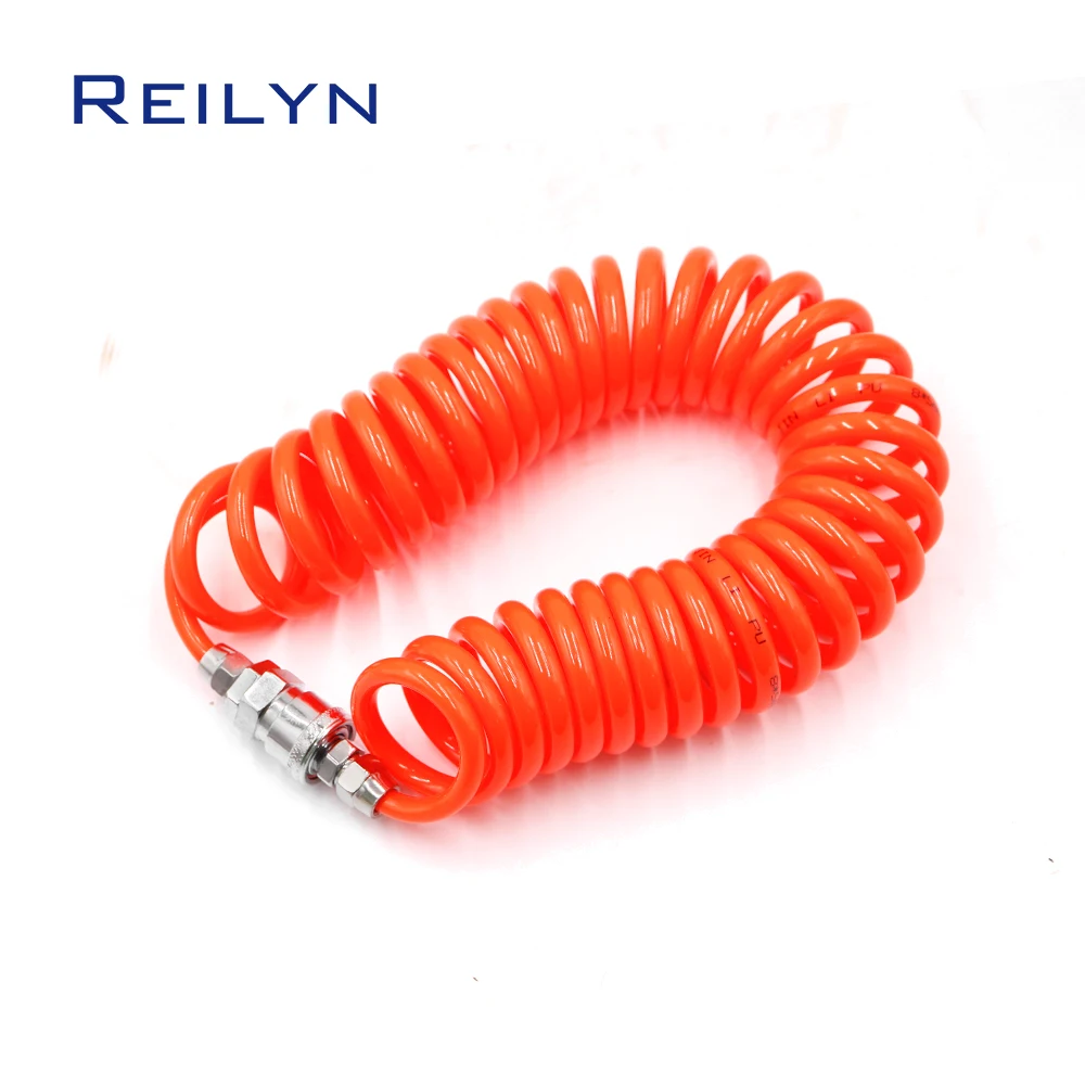 PU8*5mm 6m/9m/12m` Air Compressor Hose Tube Flexible Spring Spiral Pipe Air Tool windpipe High Pressure PU Hose 32mm flexible hose extender extension tube soft pipe for vacuum cleaner accessories universal household tool