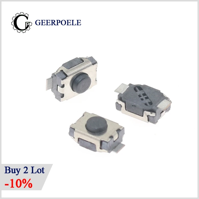 

3*4*2H 2P/4P 12V 0.05A Push Button Switch Micro Tact Touch Switch Metal Tactile Schalter Nintend Conmutador