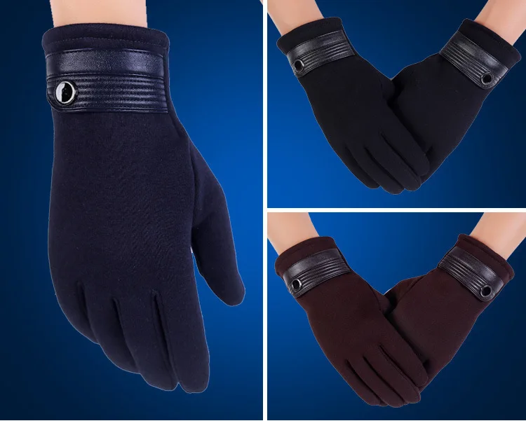 Роскошные кожаные мото Guantes PU лоскутные толстые перчатки мужские зимние перчатки мужские мотоциклетные теплые перчатки противоскользящие