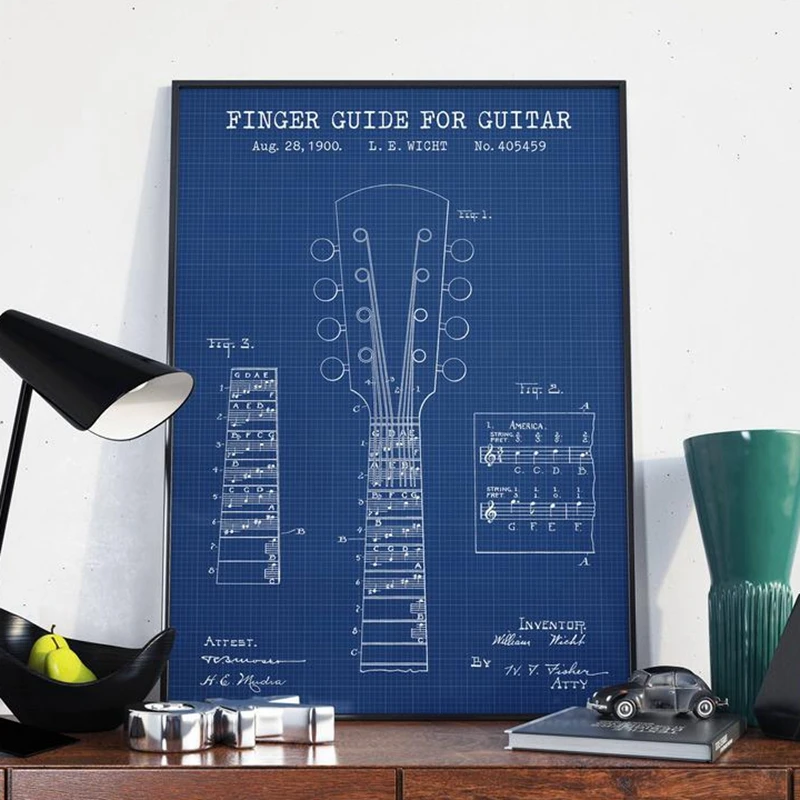 Guitar Patent Poster Canvas Prints