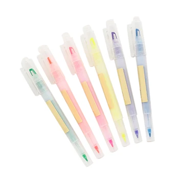 

6pcs Draw Sketch Highlighter Pen Double Sided Multipurpose Travel Portable For School Handheld Gift Art Marker Fluorescence