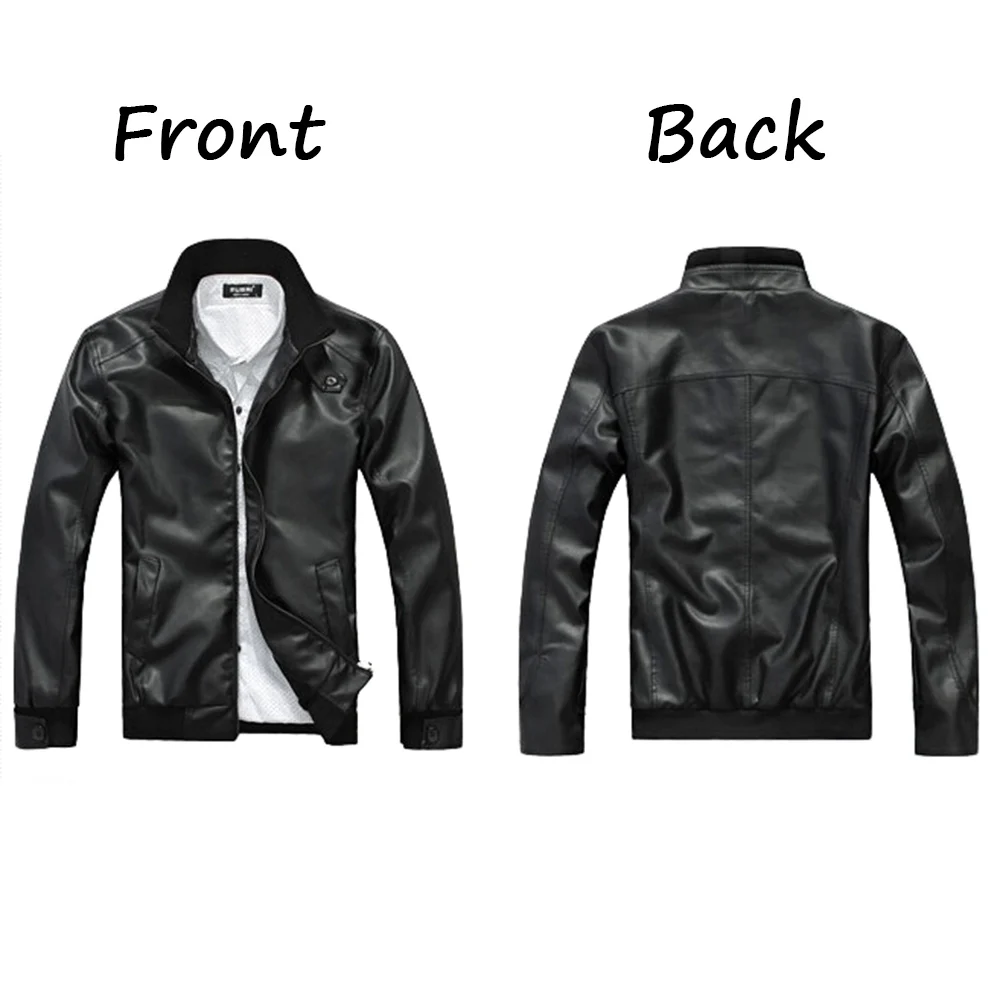 Мужская Байкерская мотоциклетная куртка со стоячим воротником, мотоциклетные повседневные куртки, модная мужская Черная куртка с длинным рукавом, большой размер xxl