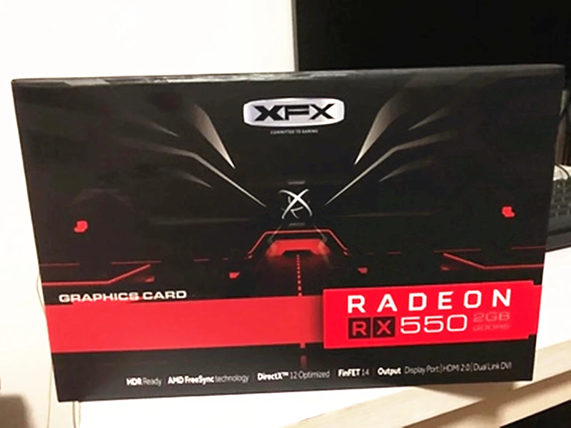 Новые видеокарты XFX RX 550 2 Гб видеокарты AMD Radeon RX550 2 Гб видеокарты HTPC GPU настольный компьютер Itx компьютерная игровая карта Видеокарта