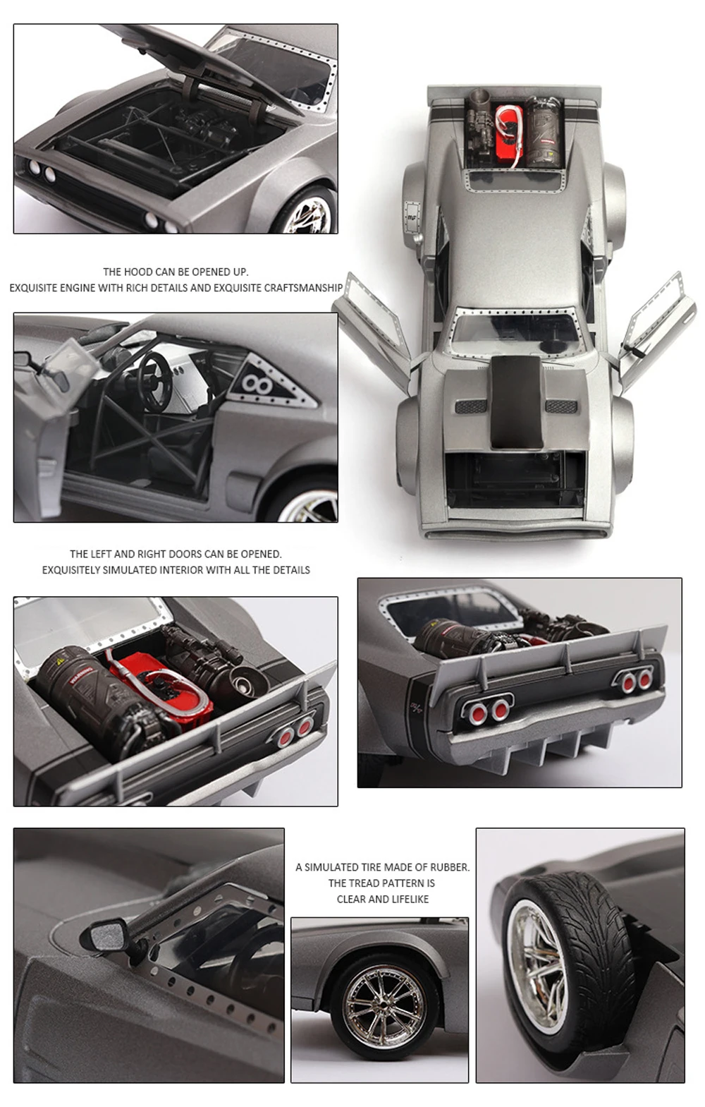 1:24 Dodge horse ледокол машина Diecasts игрушечный транспорт горячий колесный автомобиль модель металлический корпус двери может быть открыт