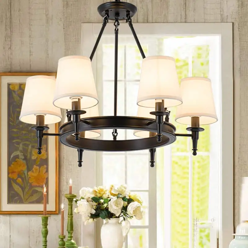 Led chandelier ceiling chandelier art lighting fixtures fabric lamps led decor light Vintage chandelier modern living room bedroom foyer light fixtures fabric lampshade lamp decor home lighting Lustre E14 110-220V