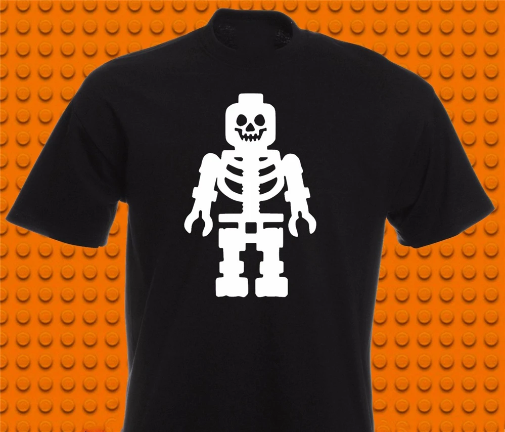 Lego футболка Скелетон мужчины Женщины Страшный Spooky фантазии платье мини фигура