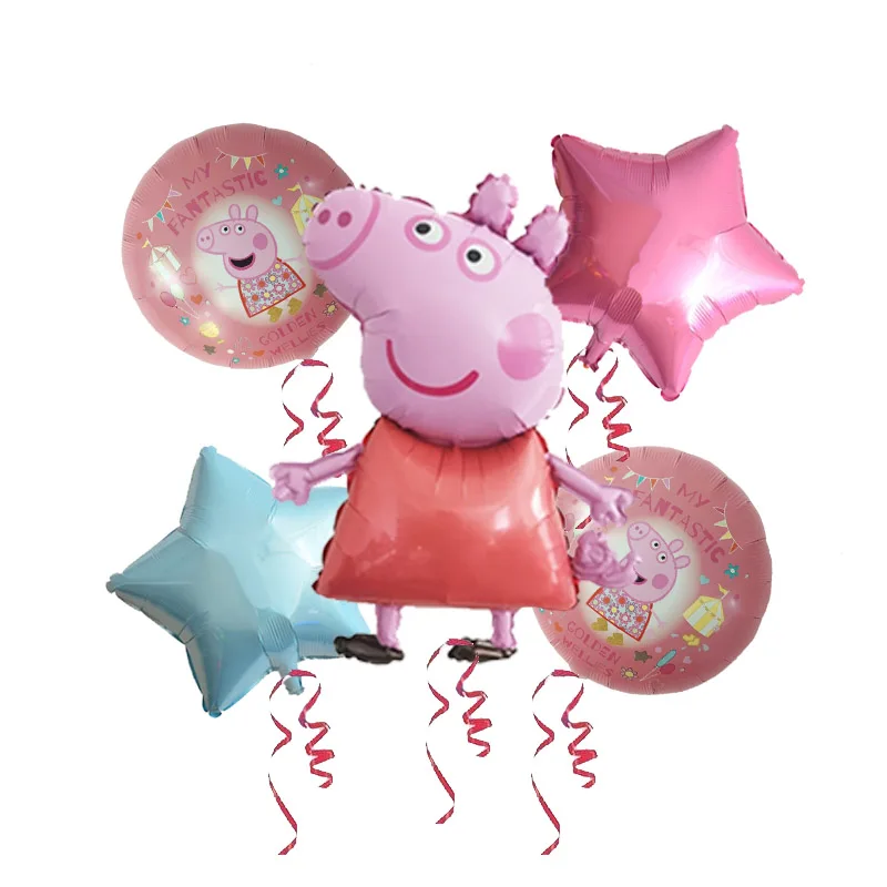 5 шт./партия 18 дюймов Peppa Pig helium Воздушные шары Дети День Рождения вечерние украшения детский душ Джордж баллон детские игрушки globos - Цвет: Бургундия