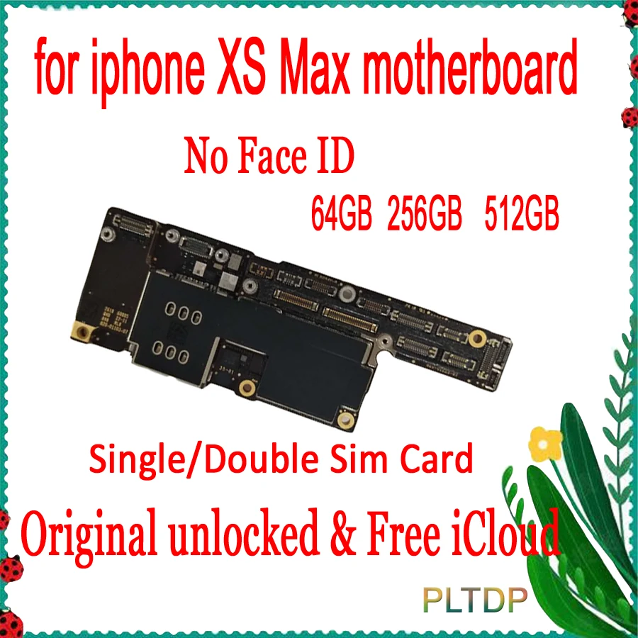 Для iPhone XS Max разблокированная материнская плата с/No Face ID Одиночная/двойная карта, оригинальная материнская плата 64 Гб 256 ГБ 512 ГБ