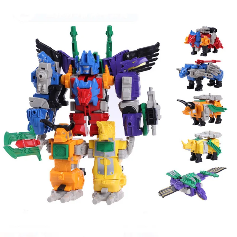 Dinozords трансформация Predaking фигурка игрушки 5 в 1 динозавры рейнджеры деформация