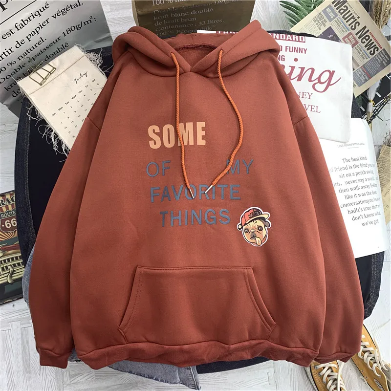  Casual Hoodies Sweatshirt Women Korean 2019 Fall Student Loose Thick Pullover Letter Print Pocket L