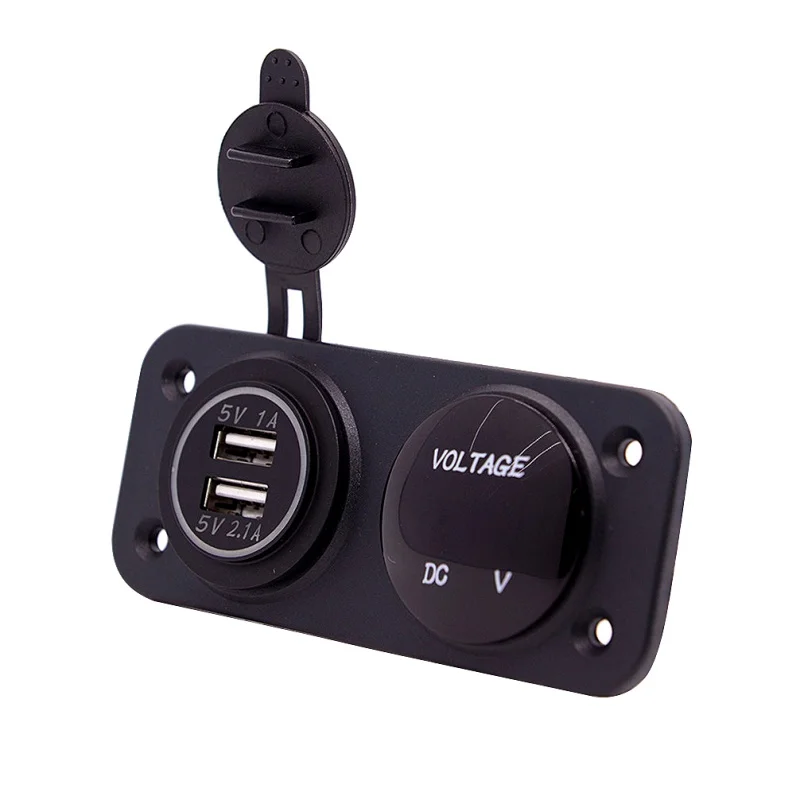 2 Dual USB розетка вольтметр цифровой Дисплей Портативный автоматический Напряжение Тестер 12 V-24 V