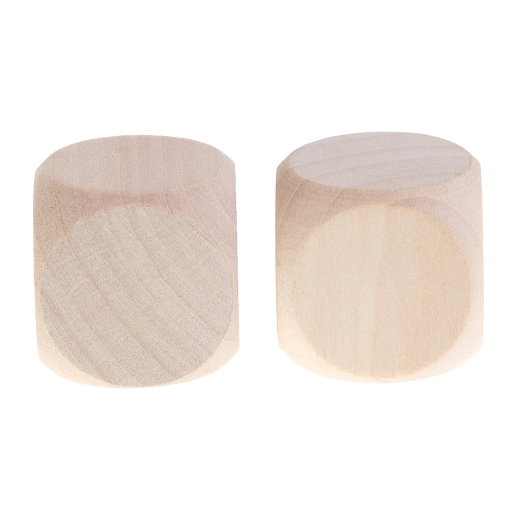 10PCS Naural Wood Blank Dice D6 30mm Game Dice for Kids DIY Decorating Games Table Games Role Playing Games