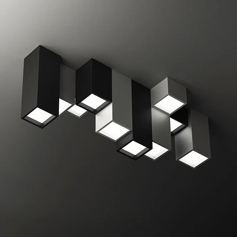 Modern brief acrylic creative combination of geometric LED ceiling lighting fixture home deco personalized square lamp | Лампы и