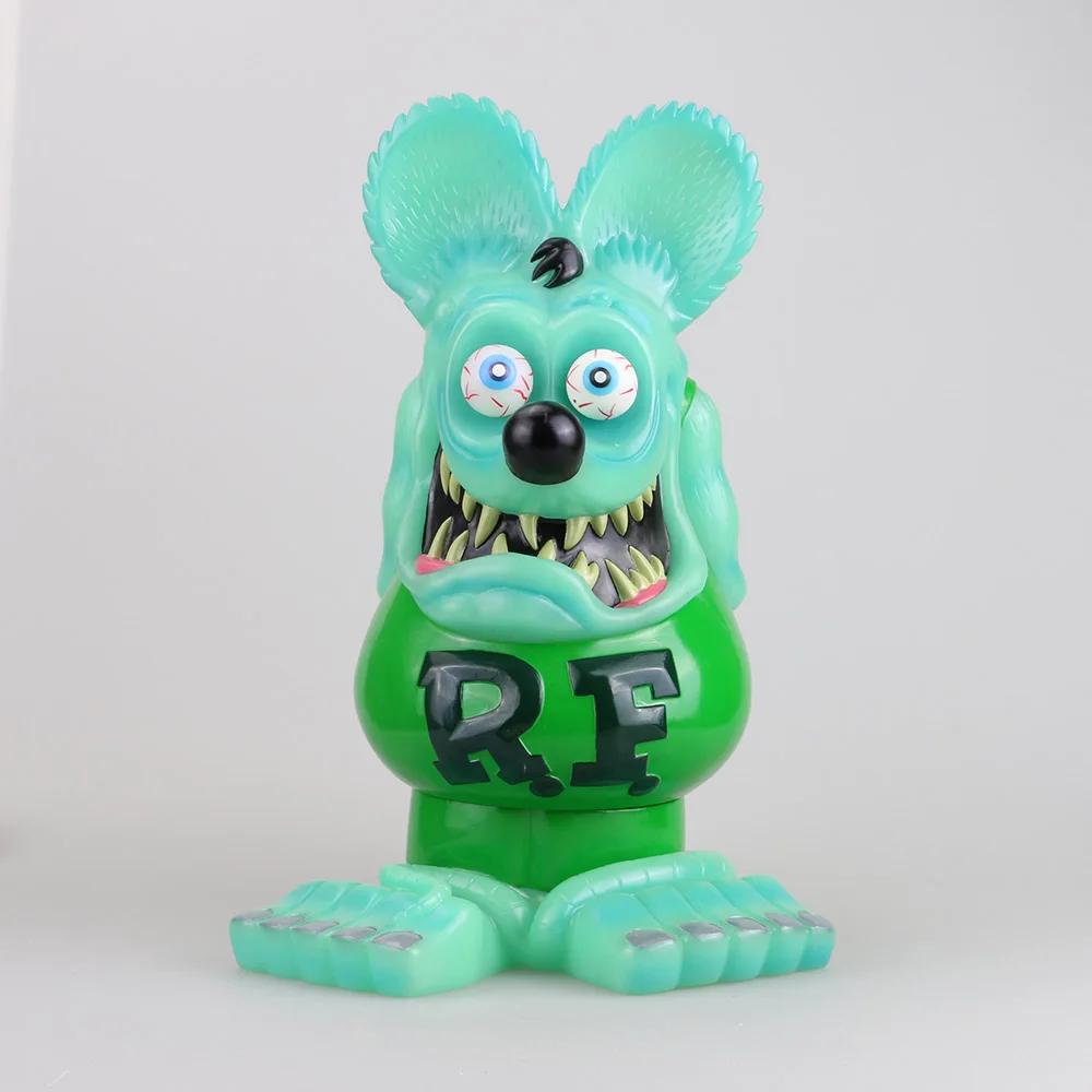 Крыса Финк мышь светится в темноте ратфинк мышь фигурка Ed Big Daddy Roth Коллекционная модель игрушки Рождественский подарок - Цвет: glowindark green