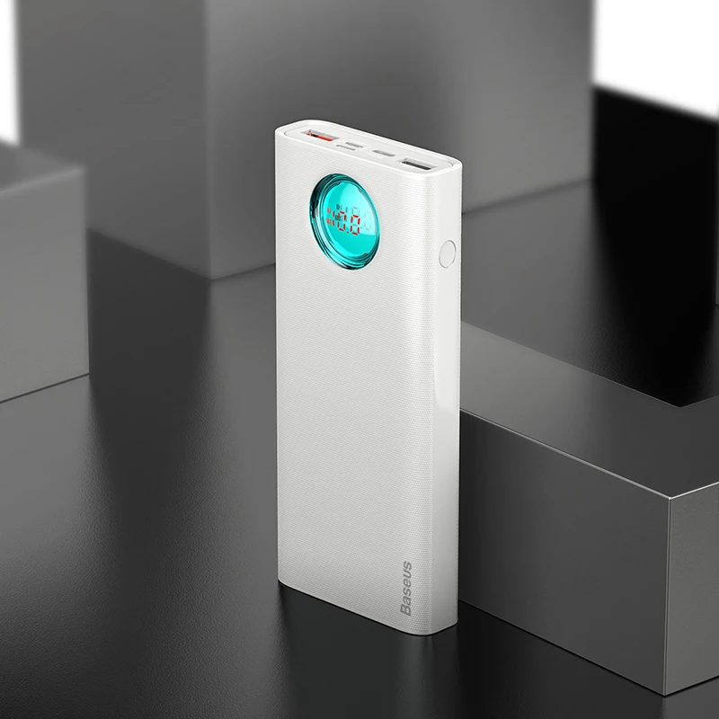 Baseus внешний аккумулятор 20000 мАч для iPhone Xiaomi Mi huawei type C PD Быстрая зарядка+ быстрая зарядка 3,0 USB внешний аккумулятор - Цвет: White