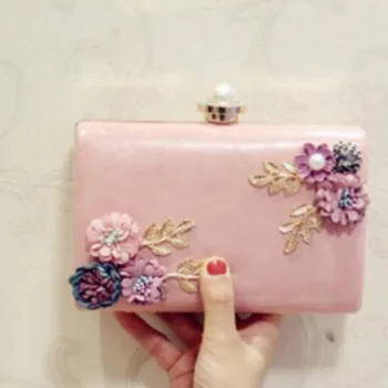 

2019 Fashion Women Evening Bags Day Clutches Appliques PU chain Handbag Shoulder Bags