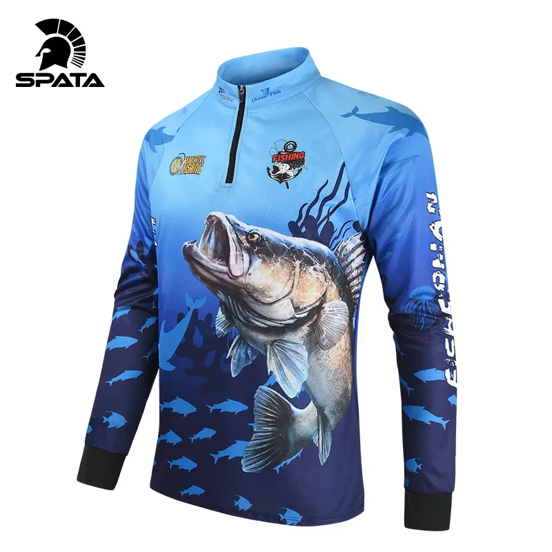 2021 SPATA New Fishing Shirts  Anti-UV Summer Fishing Jerseys Sunscreen Breathable Moisture-Wicking Quick Dry Fishing Clothing