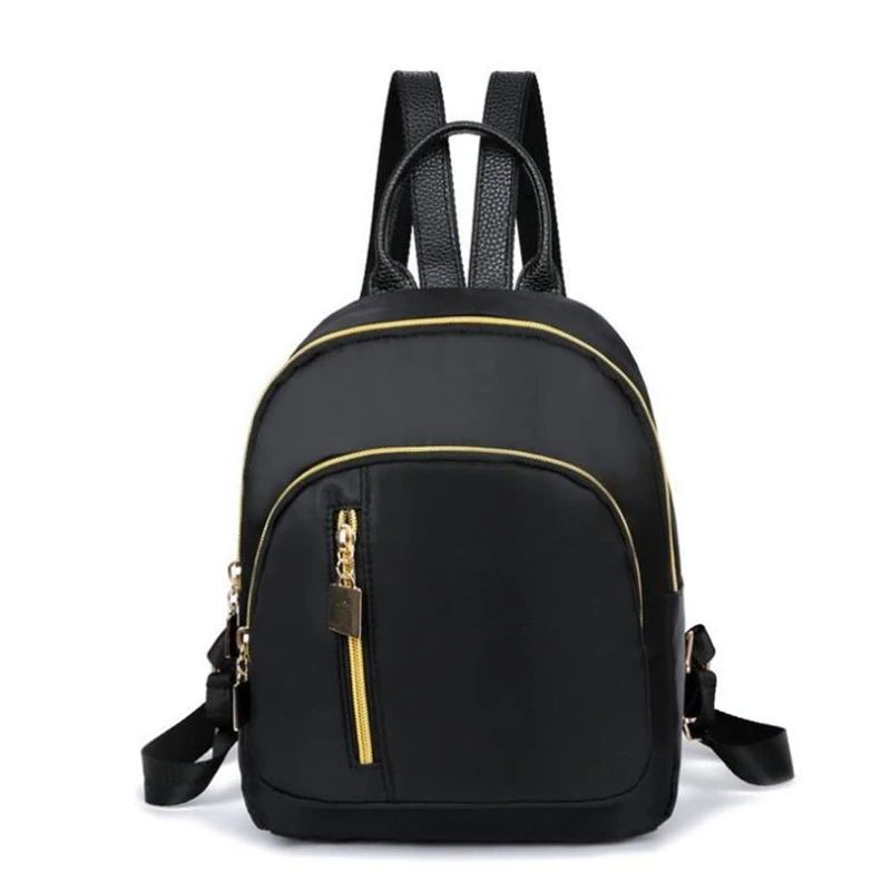 New Womens Fashion Girl School Bag Multifunction Small Backpack Cute Backpack Satchel Women Shoulder Rucksack Black