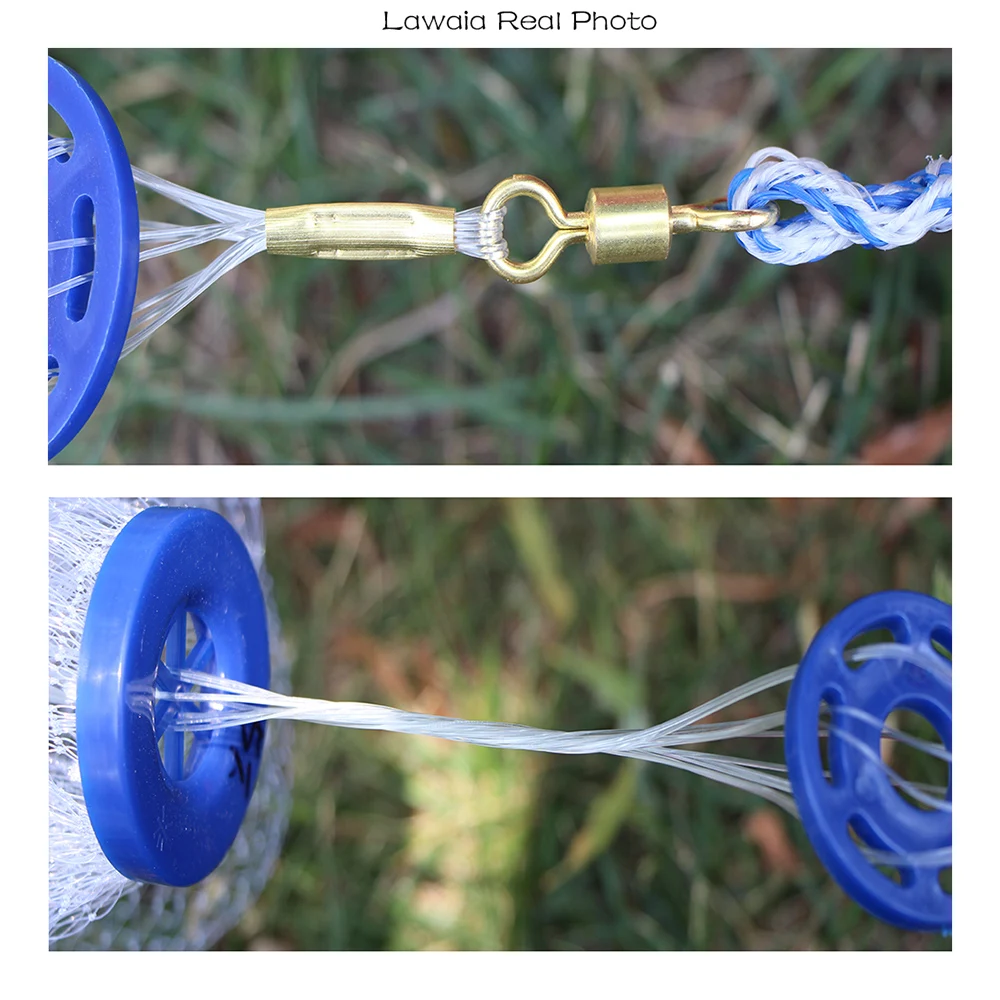 Comprar Lawaia fácil de lanzar red de pesca de red de pesca diámetro 240 cm 480 cm red de pesca de estilo americano pequeña malla al aire libre
