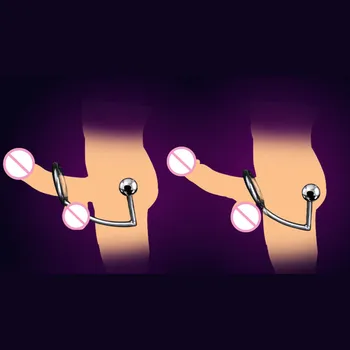 Good Quality Stainless Steel Metal Anal Hook With Penis Ring For Male, Anal Plug,Penis Chastity Lock,Fetish Cock Ring 5