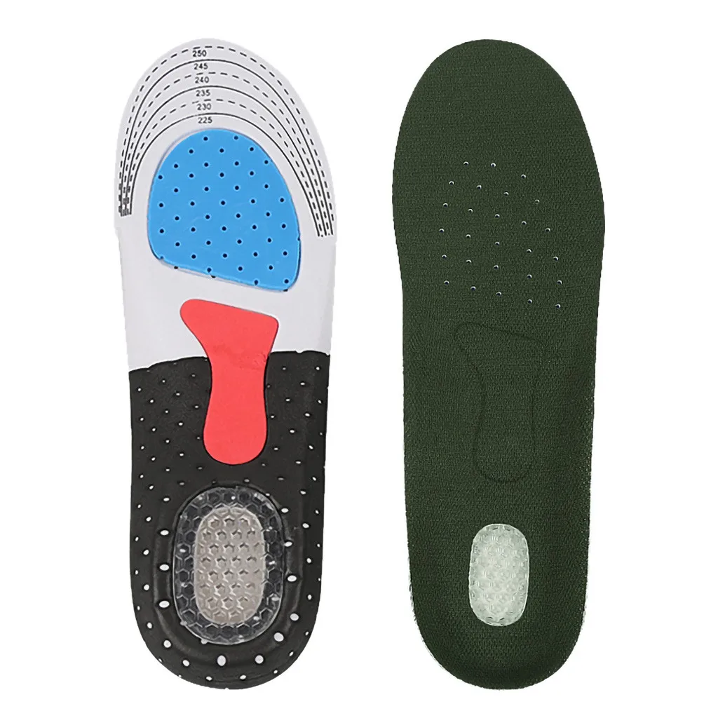 Спортивные гелевые стельки для бега, для мужчин, женщин, для обуви, ортопедическая прокладка, массажная амортизация, поддержка свода стопы - Цвет: Army Green