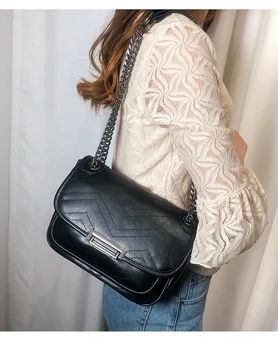 

NEW Famous Brand Handbags for Women 2020 Luxury Designer Shoulder Bag Oil Pu Leather Crossbody Bag Small Messenger Chain Strap