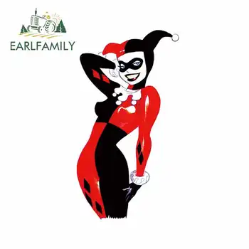 

EARLFAMILY 13cm x 7.2cm for Harley Quinn Funny Car Stickers Vinyl Waterproof Sticker Occlusion Scratch 3D Truck Window Decal