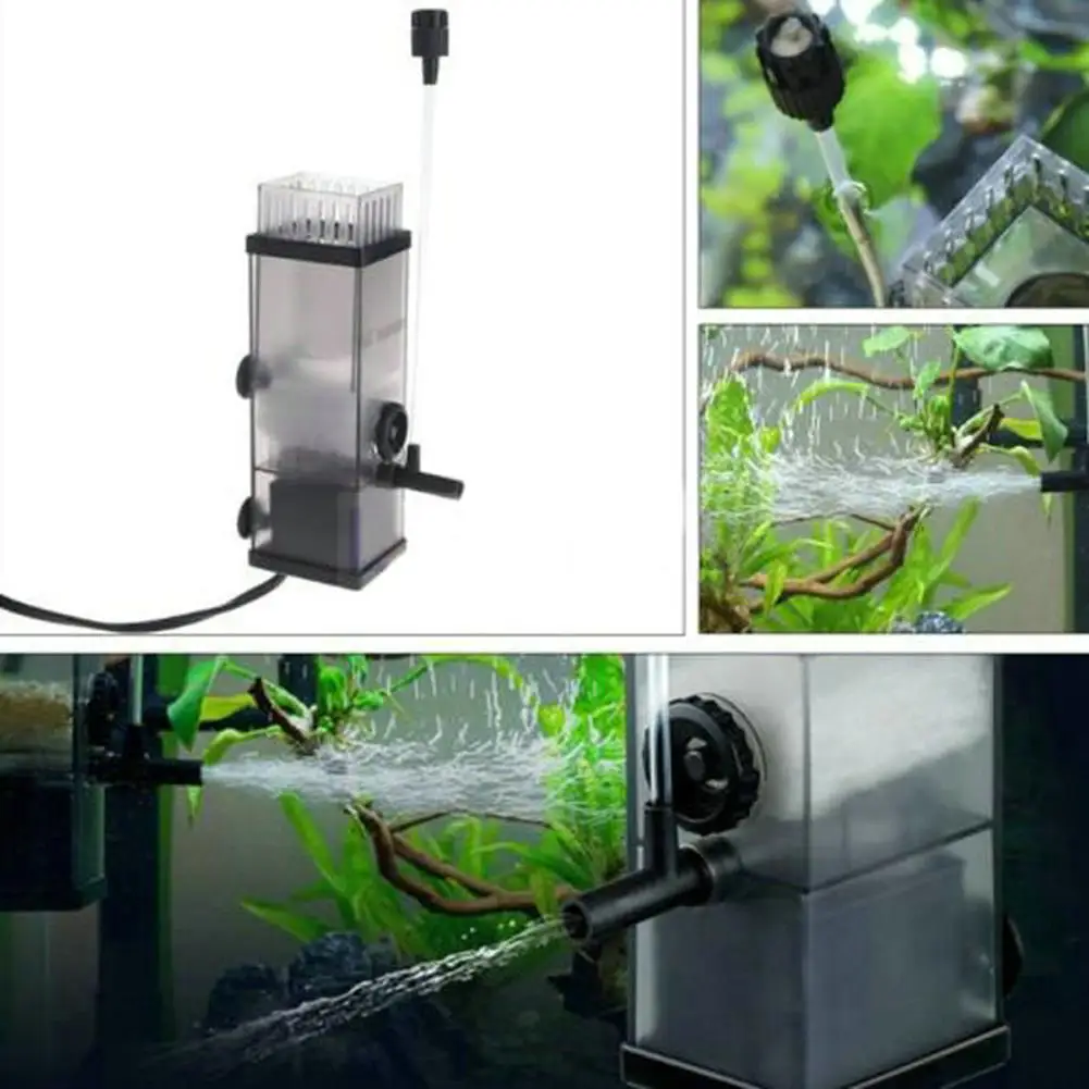 Black Aquarium Fish Tank Surface Skimmer Oil Film Remover Water Protein 