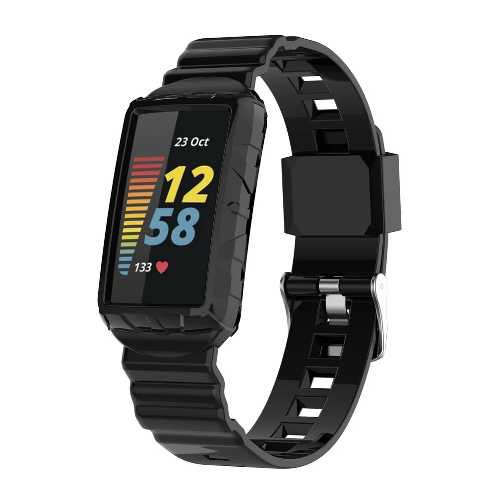 Ремешок для наручных часов Fitbit Charge 5 4 4SE 3 3SE цельный браслет из ТПУ с цветным