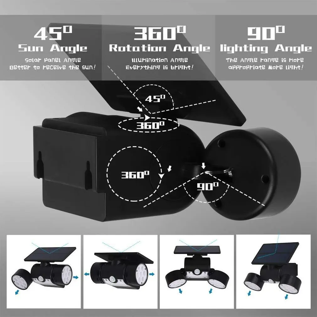New Solar Induction Control LED Lights Courtyard Corridor Spotlights Outdoor Waterproof 30 Lights Landscape Wall Lights
