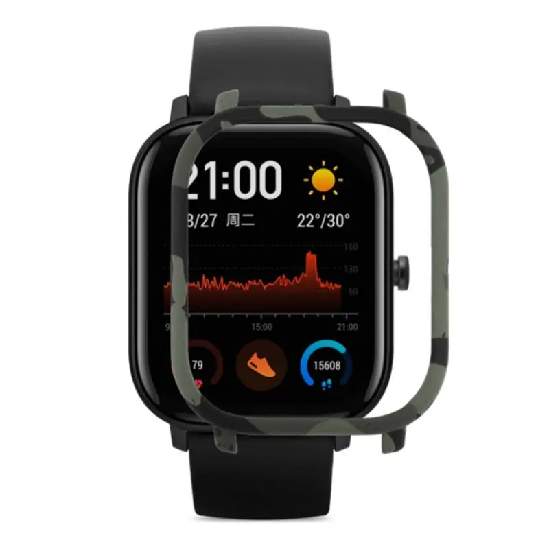 PC защитный чехол Красочные печати часы экран протектор для HUami Amazfit GTS