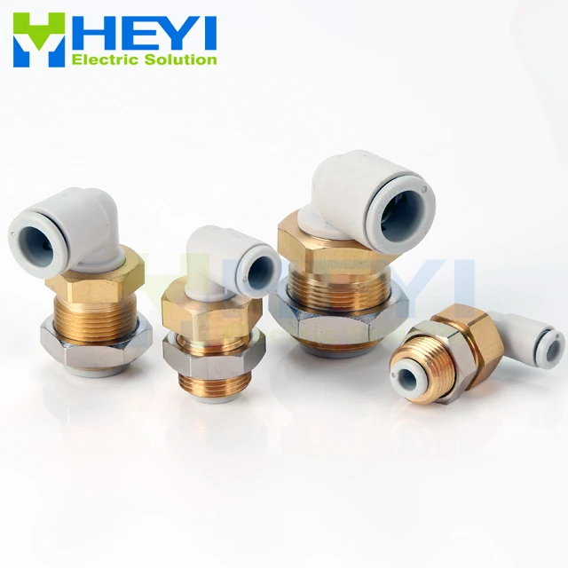 

10PCS/bag KQ2LE Right angle Type Air Pneumatic Bulkhead Union 4-8mm OD One Touch Push Into Gas Connector Quick Fitting