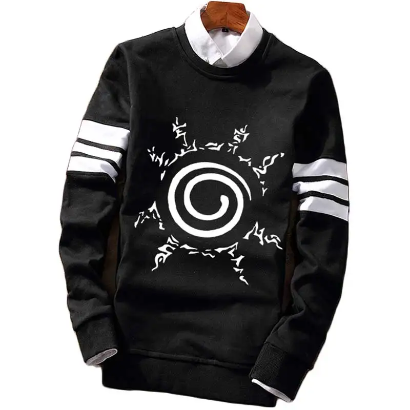 Модный Полосатый пуловер Толстовка Hokage Akatsuki kacashi Sharingan Seal, повседневная трикотажная толстовка контрастного цвета с длинным рукавом