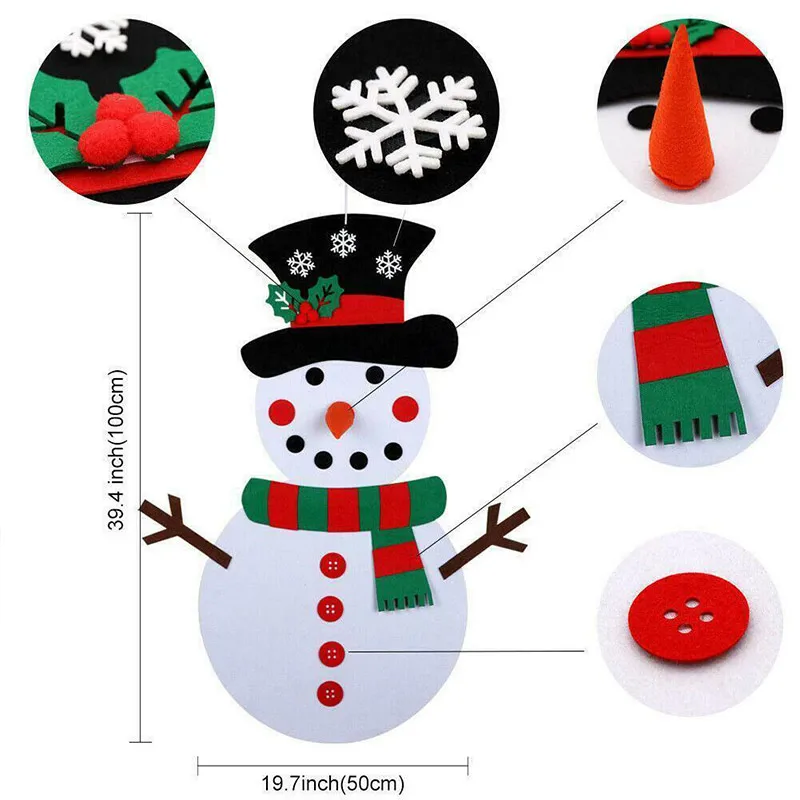

DIY Felt Christmas Snowman Game Set Wall Hanging Detachable Ornament Home Decor VJ-Drop