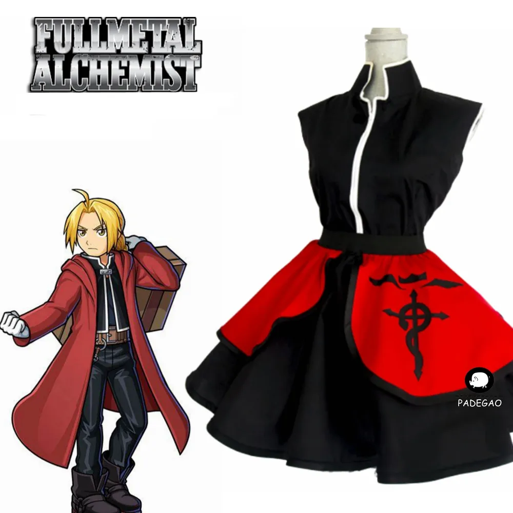 Ed Elric Fullmetal Alchemist Lolita Cosplay female Kimono Dress!