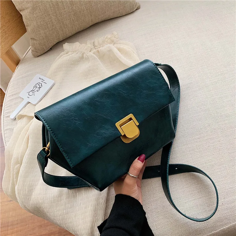 

Vintage Women Shoulder Bags Designer Lock Female Messenger Bag Luxury Soft Pu Leather Crossbody Bag Lady Small Purse 2019 Winter
